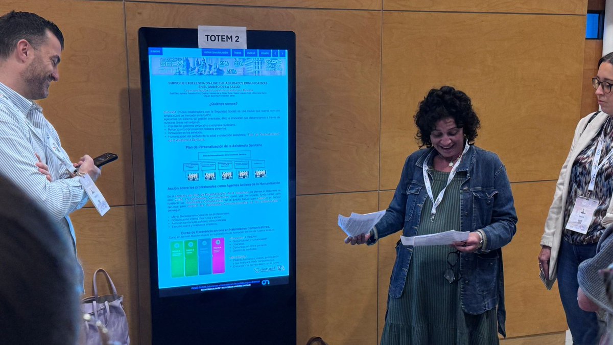 📌Congreso #SECA25
🗣️Nuestra compañera Aymara Ruiz en la comunicación oral breve sobre la personalización de la asistencia sanitaria en Mutualia, presentando el "Curso de excelencia on-line en habilidades comunicativas en el ámbito de la salud"
#calidadasistencial #humanización