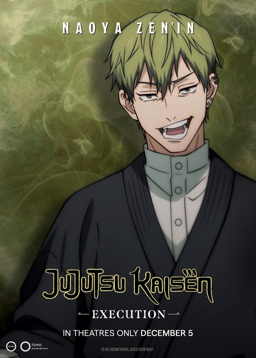 【Character Visual】
JUJUTSU KAISEN: Execution -Shibuya Incident x The Culling Game Begins-

Scheduled for December 5 in North America! 

Character: Naoya Zen’in

✨More: jujutsukaisen.jp