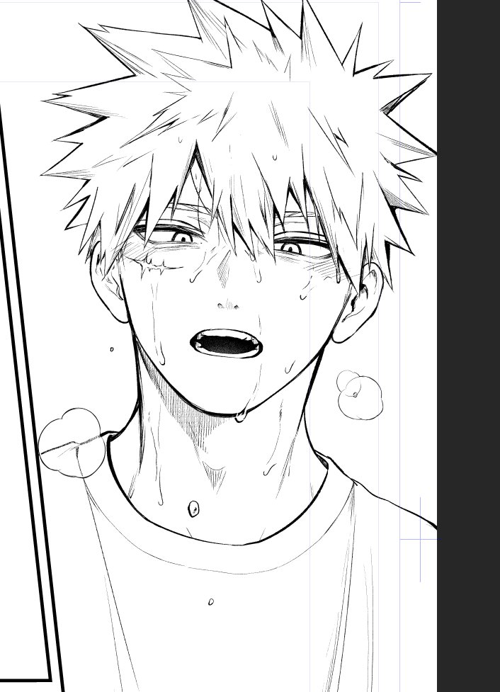 限界ギリギリの初夜💥っちゃん

超汗だくになって前髪がぺたってしてるといいな…と思ってペン入れしてる🖊