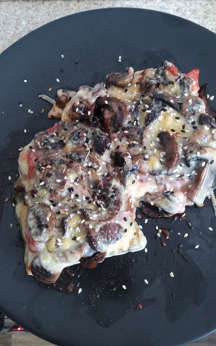 Cheesy mushrooms on toast.
