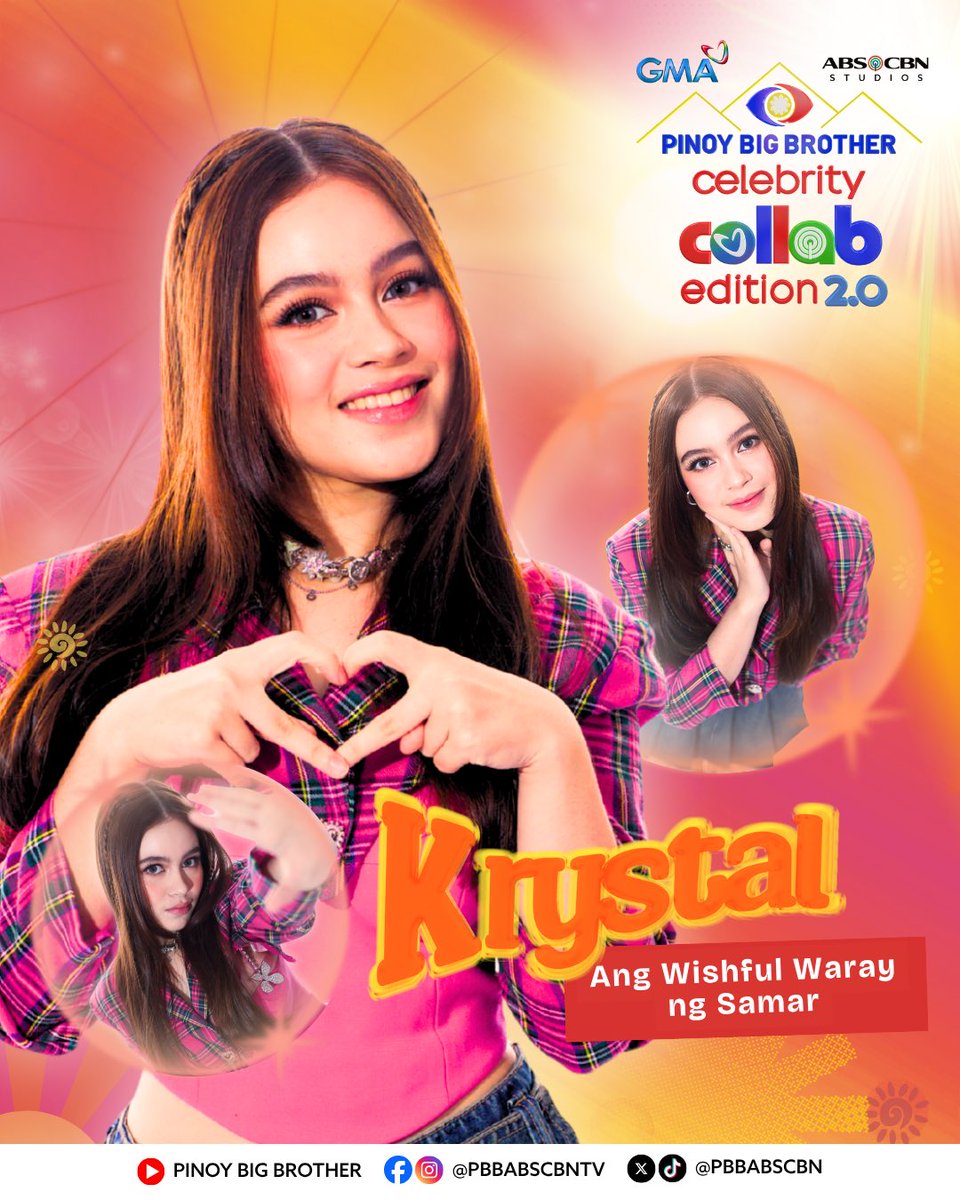 Let's all meet Krystal, Ang Wishful Waray ng Samar! 🤞🌈

Mapapanood na siya simula ngayong October 25, Saturday sa Pinoy Big Brother Celebrity Collab Edition 2.0 sa GMA, Kapuso Stream, GMANetwork.com, GMA Pinoy TV, Kapamilya Online Live, ABS-CBN Entertainment Youtube
