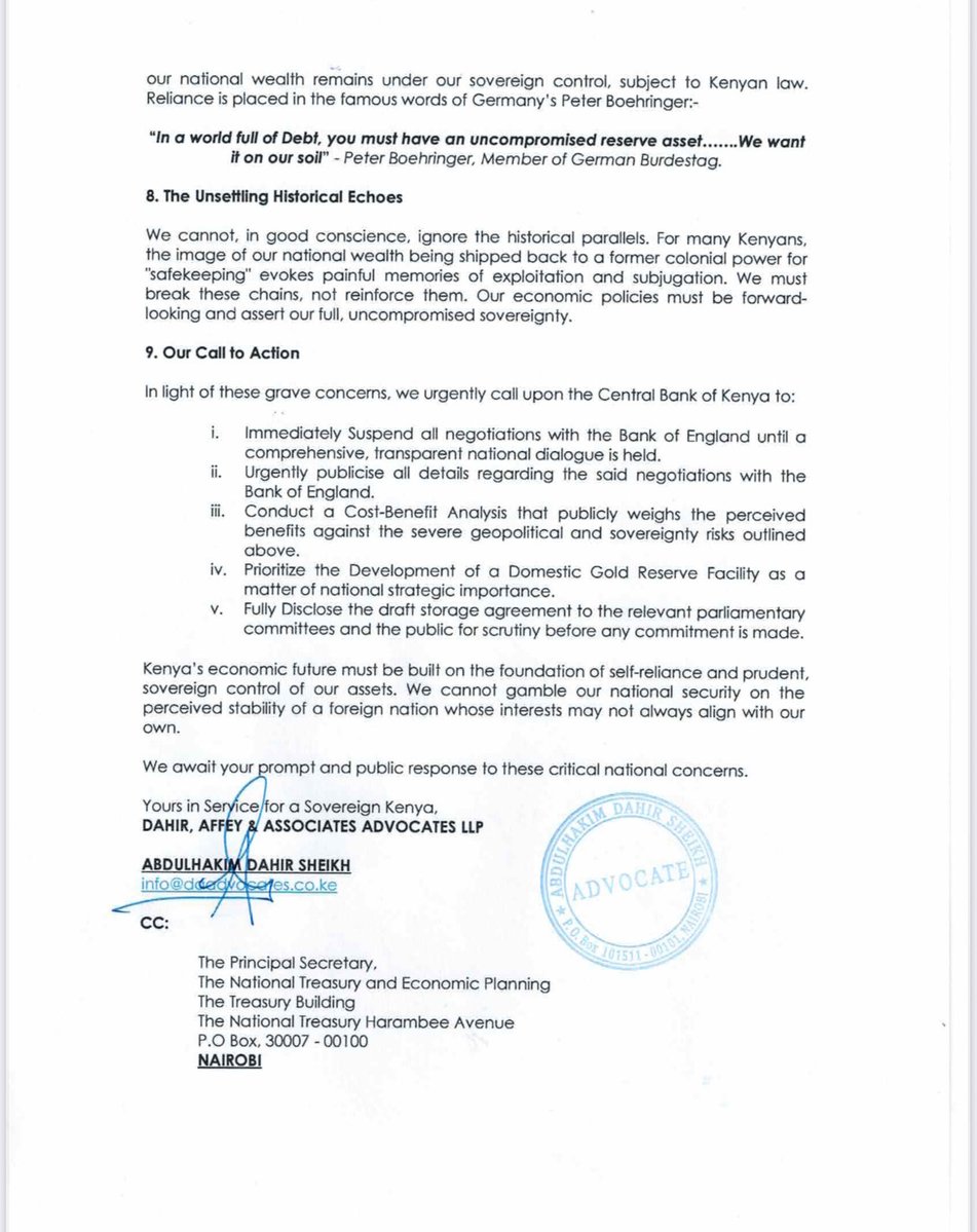 Dahiro_abdy's tweet image. BREAKING: I have sounded an alarm to CBK. Plans to store Kenya's gold in the Bank of England pose a grave risk to our sovereignty & economy. From weaponized finance to loss of control. We demand transparency & an immediate halt to negotiations.
@lynn_ngugi1