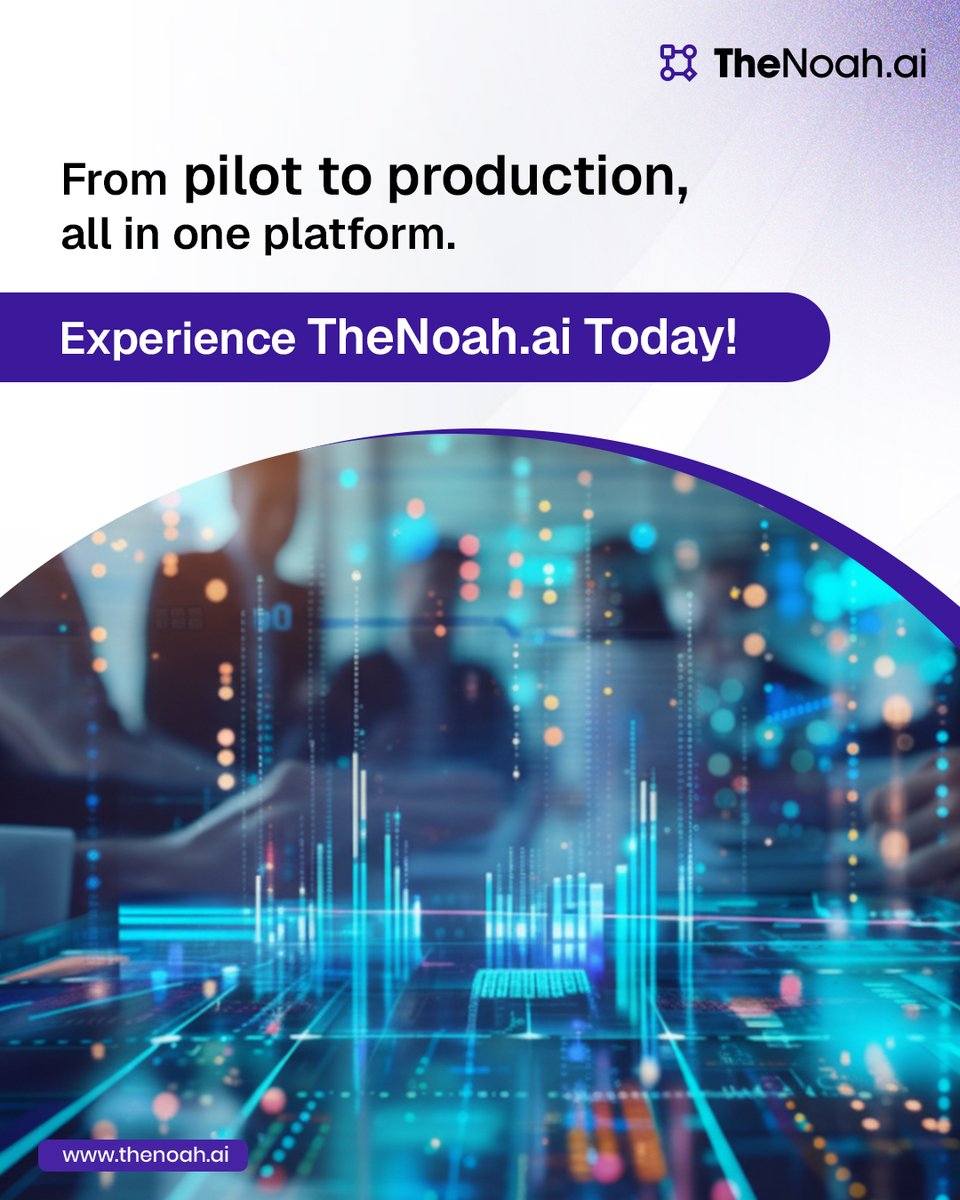 thenoahai's tweet image. AI projects stuck in pilots? Over budget? Too complex?
TheNoah.ai flips the script.
Turn delays into instant deployments, cost overruns into clear ROI, and scattered tools into one unified, zero-code platform.
Experience  today.
#NoCodeAI