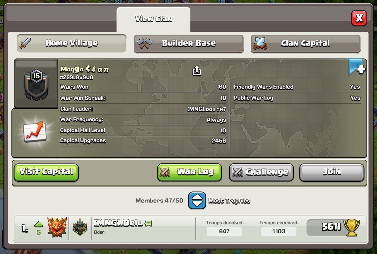 🍋 Mango Clan is Recruiting! 🇮🇹
Join one of the strongest Italian clans and dominate the leaderboard 💪

🔥 Back-to-back wars
⚔️ Competitive CWL
🎁 Push &amp; CWL rewards
💬 Friendly active community

👉 DM us to join or tap the link below:

🔗 мαηgσ ¢ℓαη : link.clashofclans.com/it?action=Open…