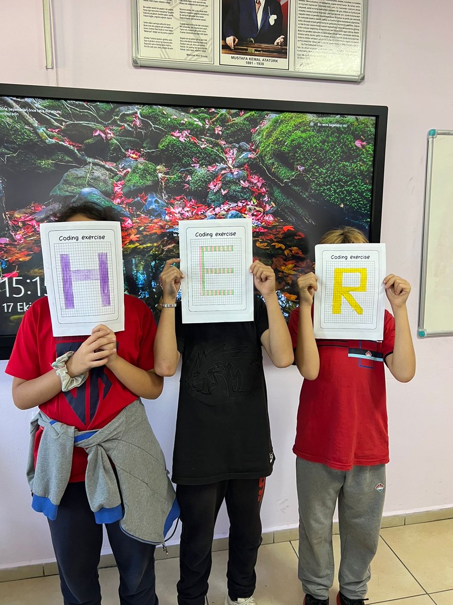 marmaris_bk's tweet image. 5-A sınıfı öğrencilerimiz, 🌍 Türkiye,Romanya, Yunanistan ve Ukrayna ile yürüttüğümüz "Together Against Bullying" eTwinning projesinde "CodeWeek" haftası etkinliği olarak proje isimlerini kodlayarak yazmanın keyfini çıkardılar! 💻✨"
#UlusalAjans
#tretwinningtürkiye
#codeweek