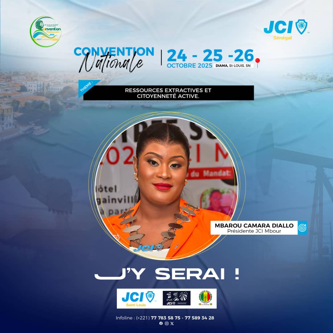 Trois jours intenses où leadership, engagement citoyen et esprit JCI se rencontreront dans une ambiance exceptionnelle 🌟

👉🏽 seras-tu prêt à vivre l’expérience ?

Moi oui,  J’Y SERAI ! 💪🏽
Et toi ? 🤔

#CONA2025
#JCISénégal #Leadership #SaintLouis #HotelDiama #Thrive&amp;Shine