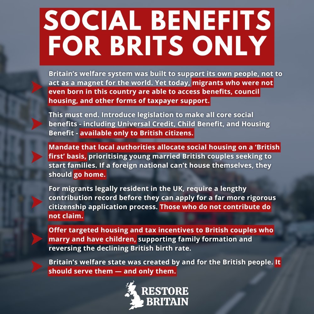 Benefits for Brits only.