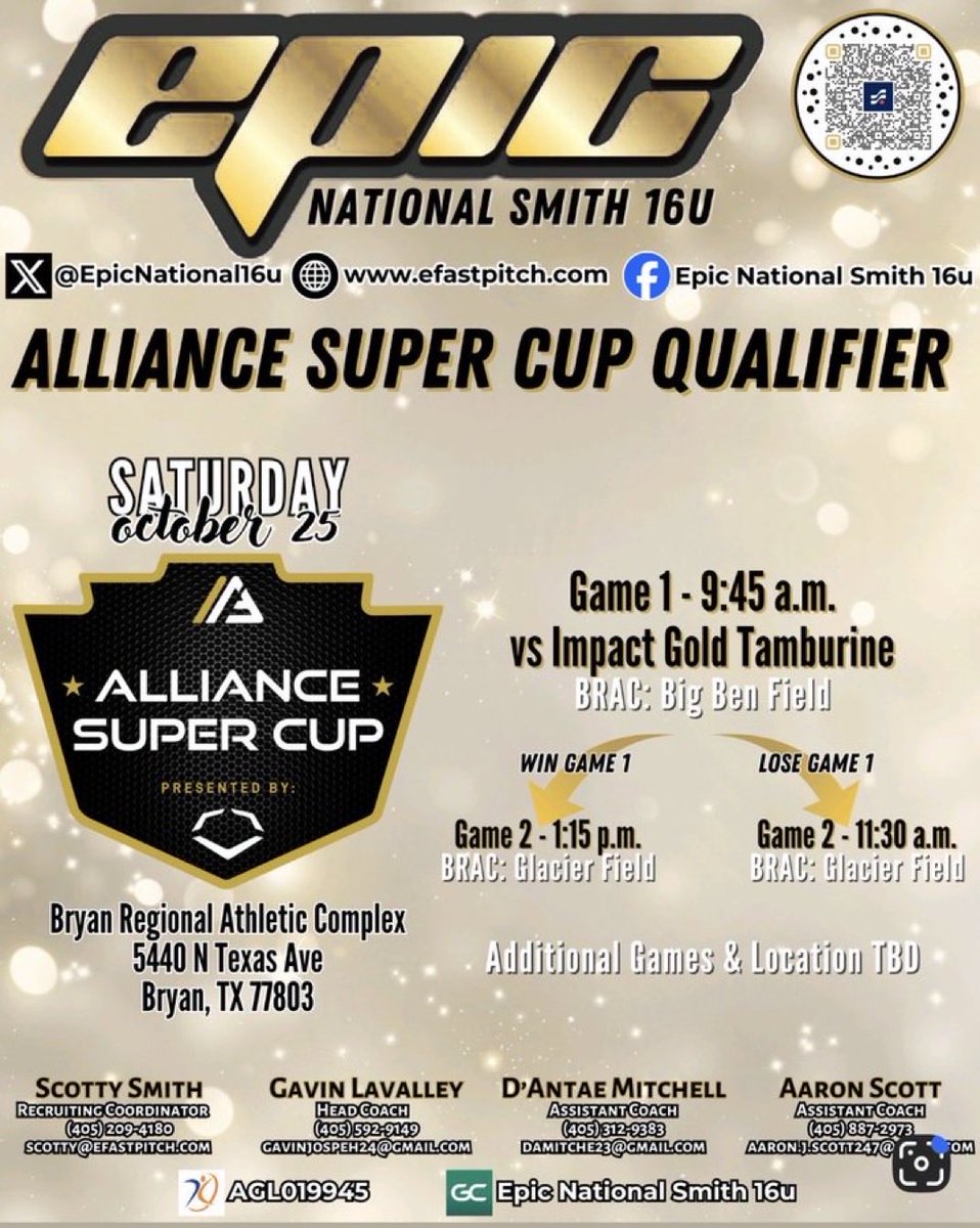 College Station here we come. Fresh out of school ball and ready to jump into travel ball! Let’s go turn some heads ladies! <a href="/EpicNational16u/">Epic National Smith 16u</a> #DES <a href="/djgasso/">DJ Gasso</a> <a href="/jtgasso/">JT Gasso</a> <a href="/Coach_Shippy/">Vanessa Shippy (Fletcher)</a> <a href="/Coach_AT/">Aric Thomas</a> <a href="/KateMalveaux/">Kate Malveaux</a> <a href="/CoachJayGwyn/">Assistant Softball Coach, MIZZOU</a> <a href="/oliviaadyan/">“Coach Liv” Olivia Watkins</a> <a href="/liv_ferrell39/">Olivia Ferrell</a> <a href="/coachcolomb/">Chance Colomb</a> <a href="/CoachBredbenner/">Kristi Bredbenner</a>