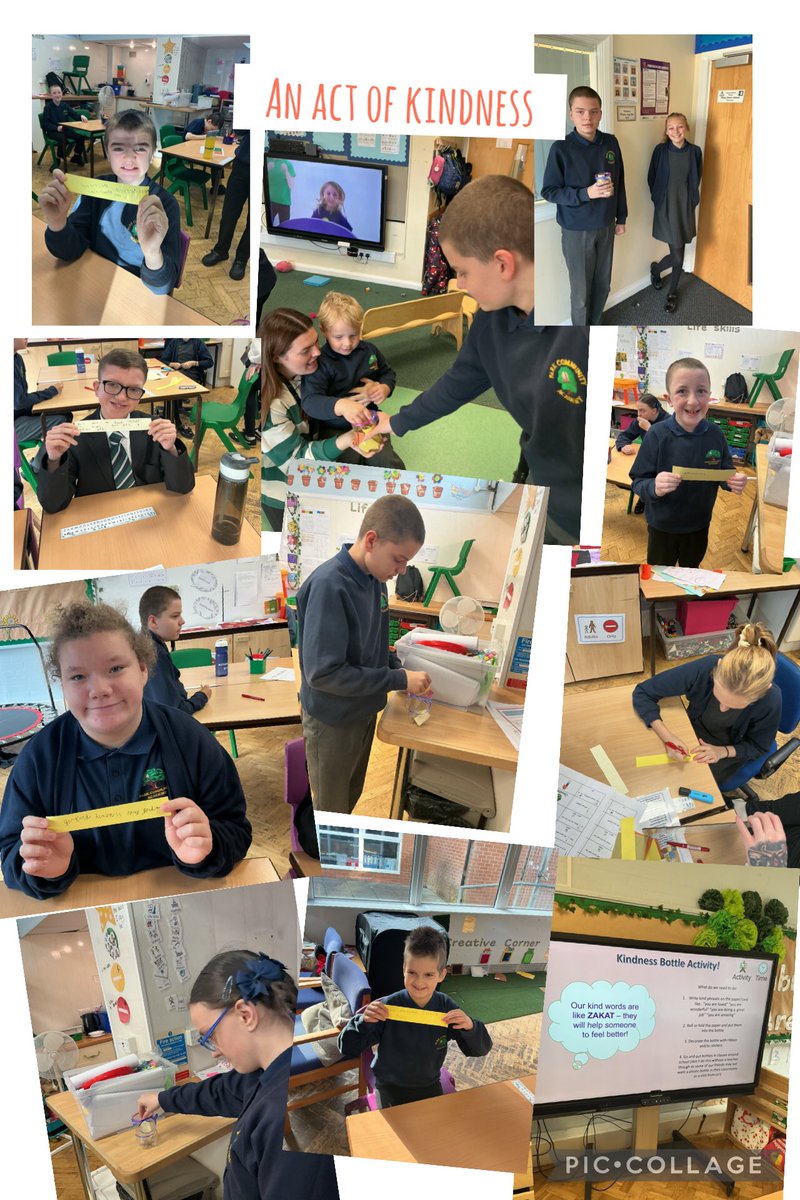 PCAsecondary's tweet image. In RE, 3H have been learning about the charity Muslim Aid. They have been discussing how Muslim Aid gives support to people in need. 3H created a Kindness Bottle and gave it to the adults and pupils in 1M, they can read one of our kind messages if they are feeling sad!