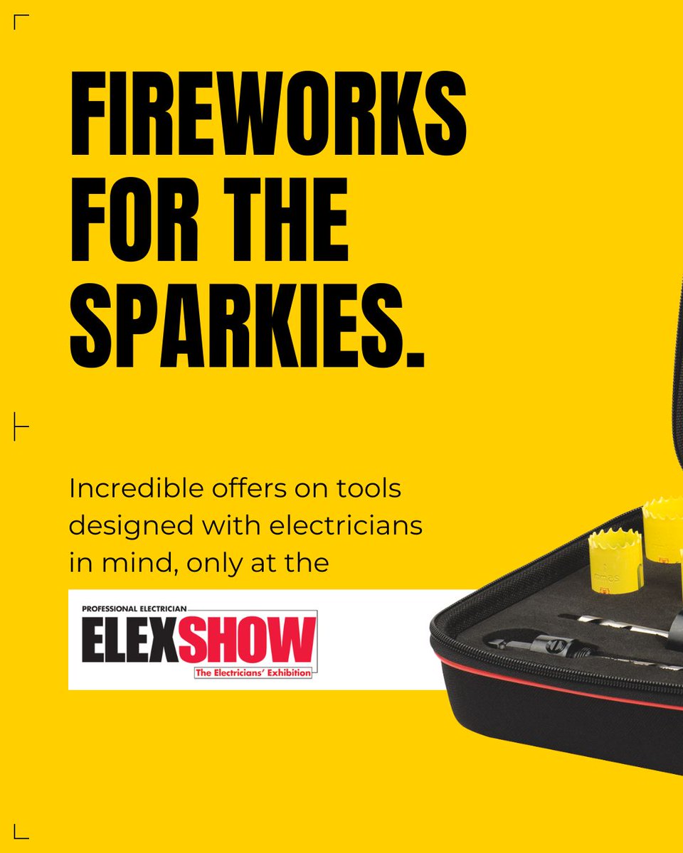Elexshow's tweet image. Electricians ⚡catch Starrett live at the ElexShow this November.

At Stand B7 you’ll get Technical advice, Live demos and Special discounts!
📍 Sandown Park, 6-7 November.

Register today for free at bit.ly/4hrTyOP 

#Elex #Electricians #StarrettTools @starrett_uk