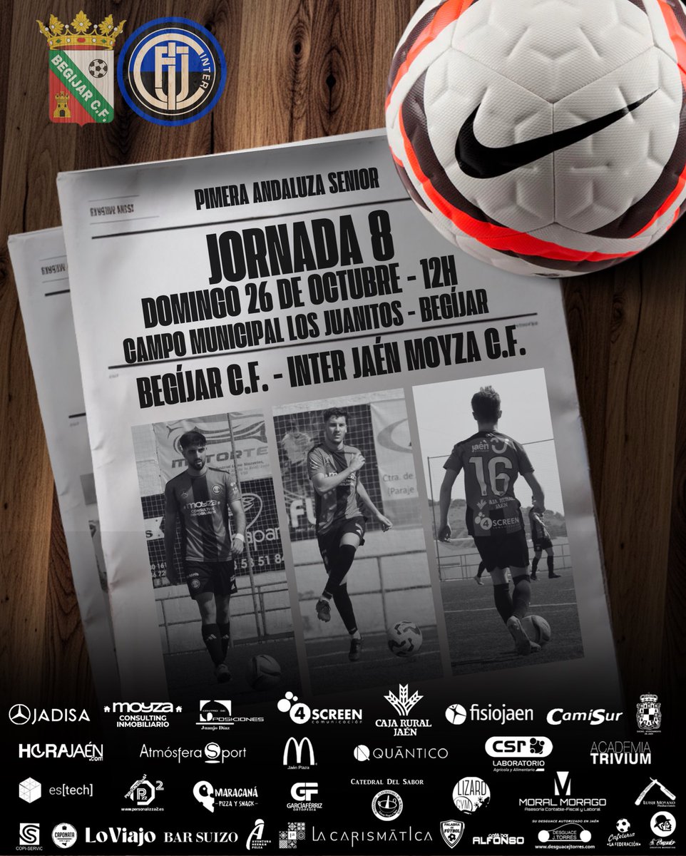InterJaen's tweet photo. 🏆 Primera Andaluza Senior Jaén
Jornada 8
@Begijar_CF_1975 🆚 Inter Jaén Moyza C.F.
🔷 Domingo 26 de octubre
⏱️ 12:00 h
🏟️ Campo Municipal Los Juanitos
📍 Begíjar
#ForzaInter #LaIlusiondeunosValores #IJFC #Jaén
🔵⚫️ https://t.co/5PaMvlHyUk