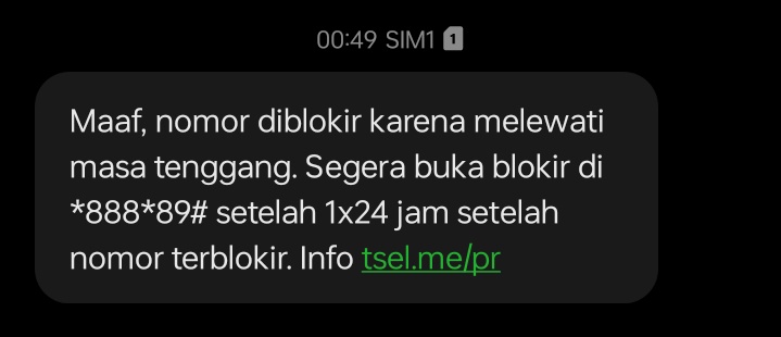hakjunyeon's tweet image. Min ini knp? Katanya nomorku diblokir dan harus aktifin lg 1x24 jam. Tp belom 24 jam kok ga bisa kekirim ya sms nya? 

Td dah ke *888*89# trus diarahin buat registrasi ke sms. @Telkomsel