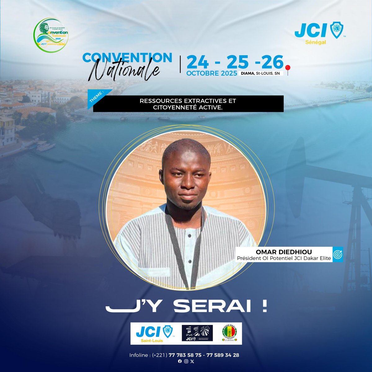 🔥Convention Nationale 2025🔥

Entre panels, découvertes, réseautage et soirées inoubliables… une seule question se pose :

👉🏽 seras-tu prêt à vivre l’expérience ?

Moi oui,  J’Y SERAI ! 💪🏽
Et toi ? 🤔

#CONA2025
#JCISénégal #Leadership #SaintLouis #HotelDiama #Thrive&amp;Shine