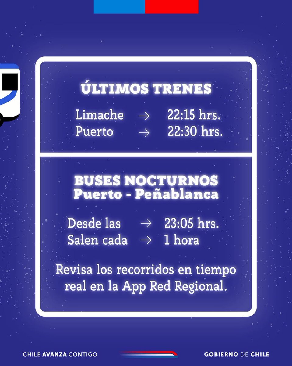 🚆 Llega en tren y vuelve en bus: así se vive la Noche de Museos en la 5ª Región 🌙

Este viernes 24 de octubre, te invitamos a disfrutar de una noche donde la cultura se enciende.

Viaja de manera segura y cómoda en tren hacia tu museo favorito y, cuando termine la jornada,