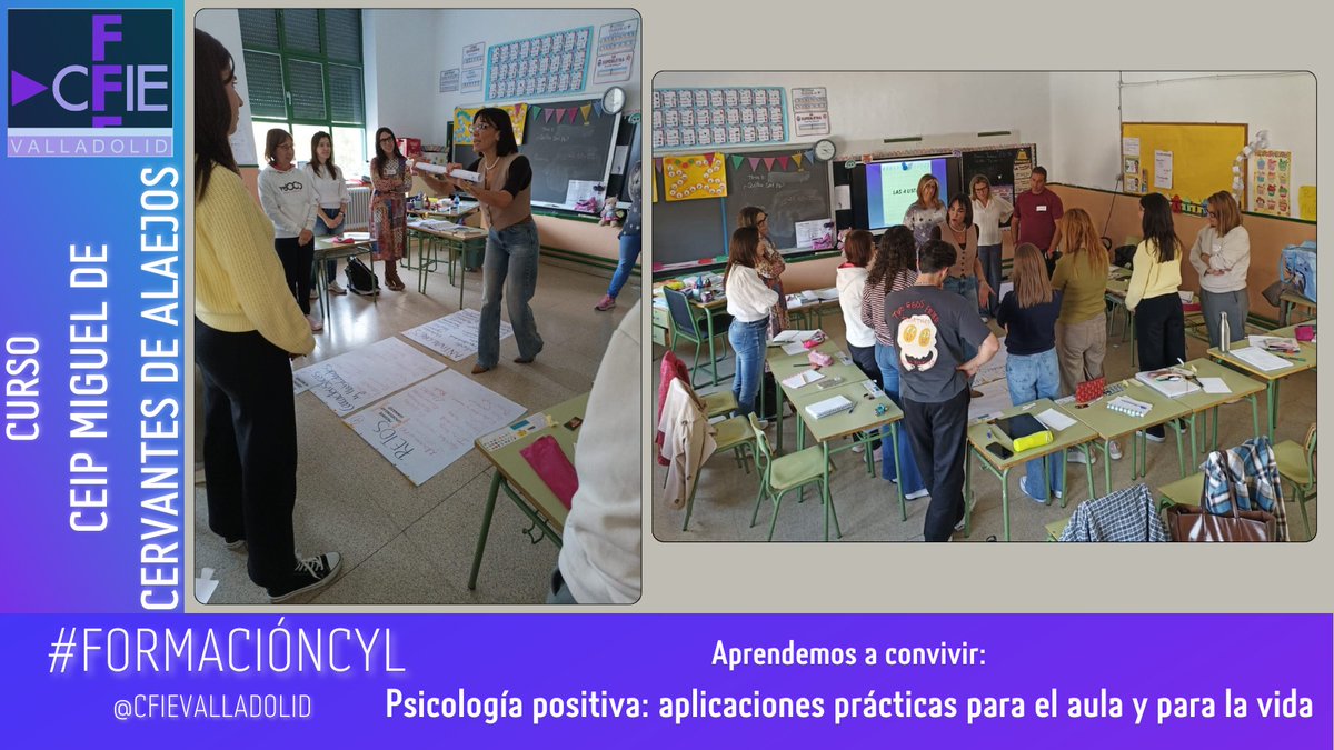 En el CEIP Miguel de Cervantes de Alaejos iniciamos formación en #DisciplinaPositiva con vitaminah_lielehrerin (IG) ⤵️
Nos hace reflexionar 🤔sobre cómo nos enfrentamos a los conflictos en el aula.
No es fácil, pero vamos a aprender que otra educación es posible💪👩‍❤️‍👩
<a href="/educacyl/">Educación JCyL</a>
