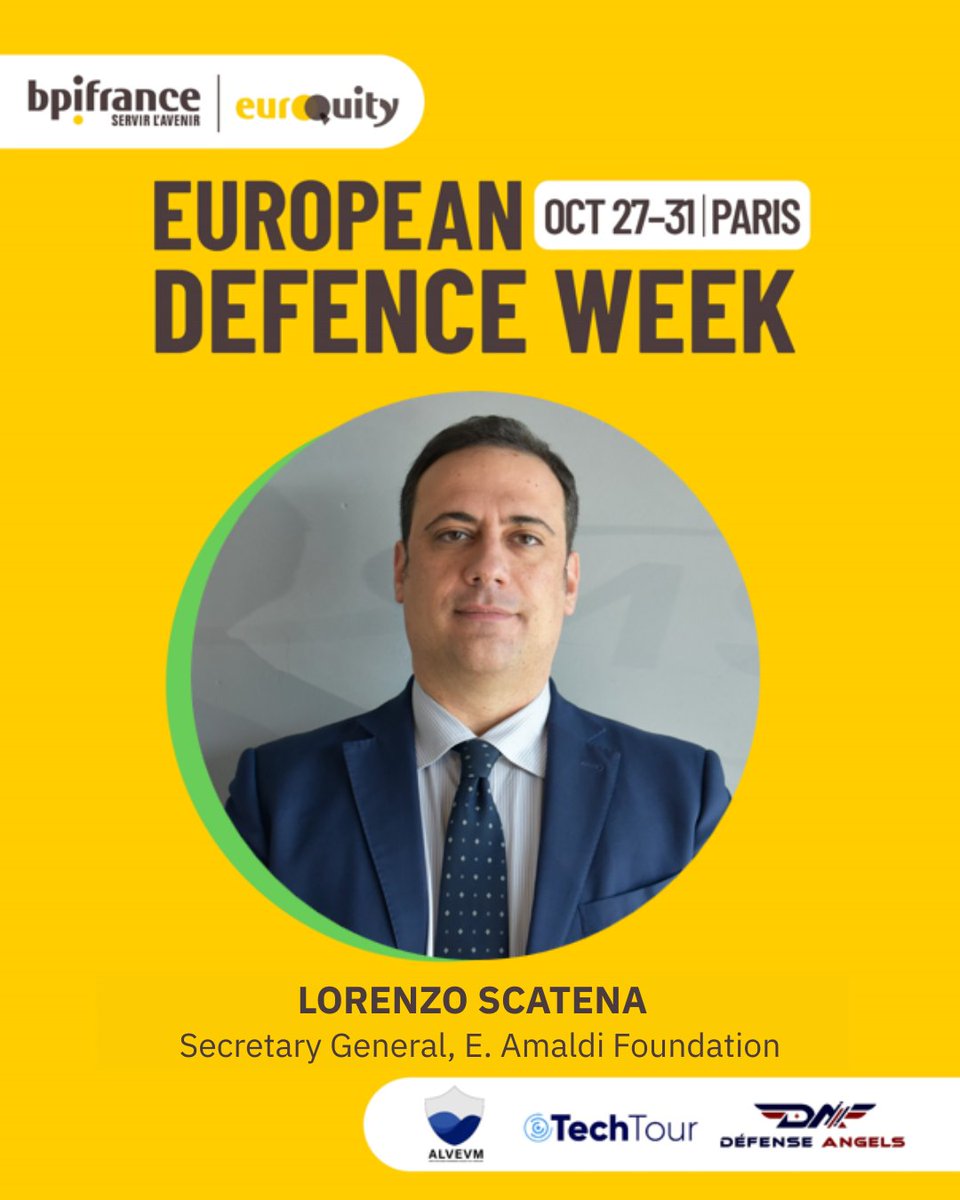 🚀 We will join the European Defence Week 2025 (27-31 Oct, Paris).
On 28 Oct (13:30, Auditorium), our Secretary General Lorenzo Scatena will take part in a panel to discuss:➡️Is acquisition the only way for defence startups to succeed? 
Add to your agenda: evenements.bpifrance.fr/bpifrance-euro…