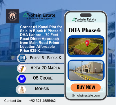smohsinabbass's tweet image. Corner 01 Kanal Plot for Sale in Block K Phase 6 DHA Lahore – 70 Feet Road Direct Approach from Main Road Prime 
mohsinestate.com/property/plot-…
Plots for Sale in DHA Phase 6 Block K Lahore - Latest Listing 2025
mohsinestate.com/property-type/…

#MohsinEstate #dhaphase6plotforsale #Blockk