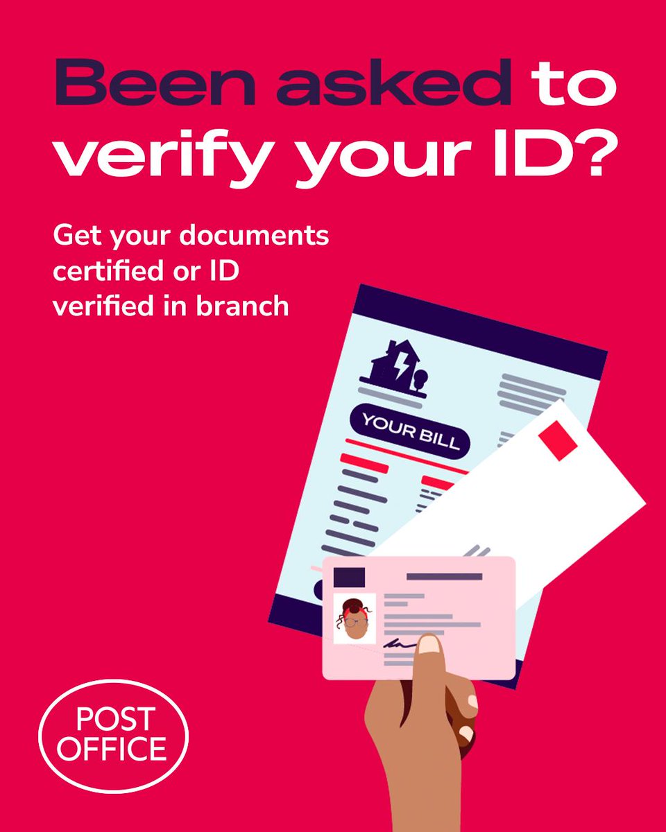 CheshamPO's tweet photo. Been asked to verify your ID??

Get your documents certified or ID verified in branch https://t.co/YXgqtkr3pV