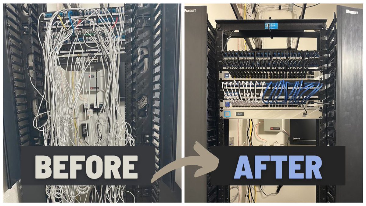 TechnologyLex's tweet image. When your network closet goes from “nightmare fuel” 😱 to “engineered perfection” 💪
Cable management isn’t just for looks — it’s for reliability, airflow, and easy maintenance.
Another Lex Technology transformation ✅
Ready for your own before-and-after? Let’s talk!
📞…