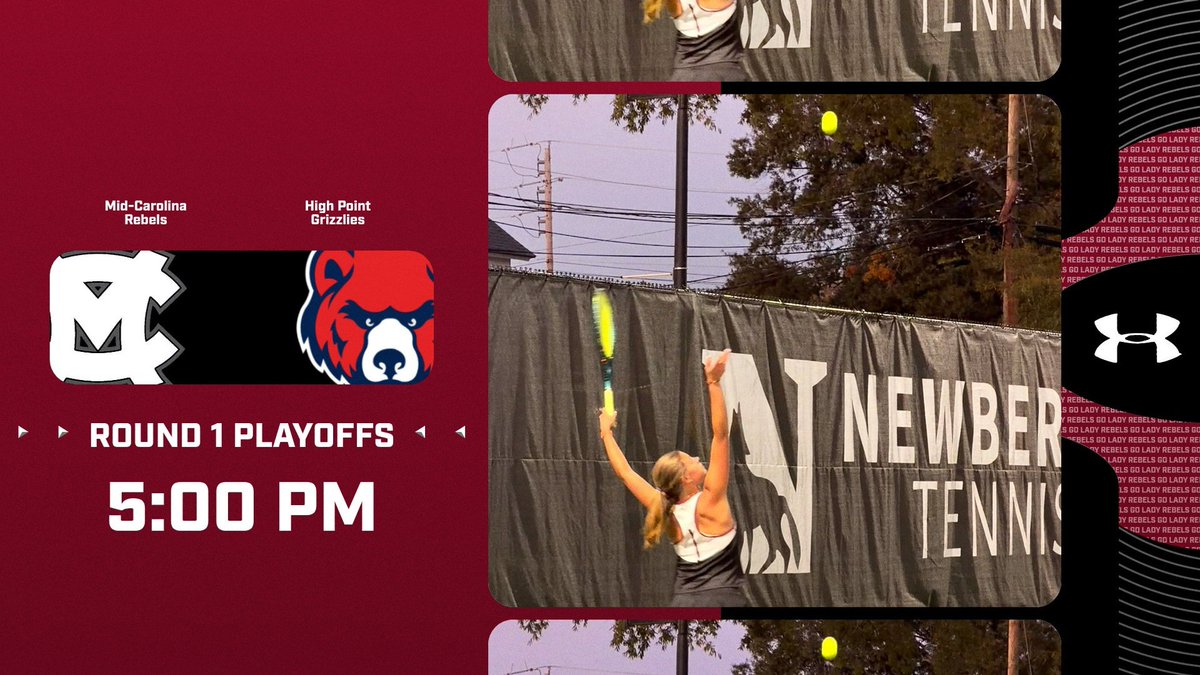🎾 GAMEDAY!
Good luck to our Lady Rebels Tennis Team as they host High Point Academy tonight at home! 🎾
📍 Mid-Carolina Courts
🕔 Match starts at 5:00 PM
Come out and cheer them on in their first round matchup! 💪❤️🖤