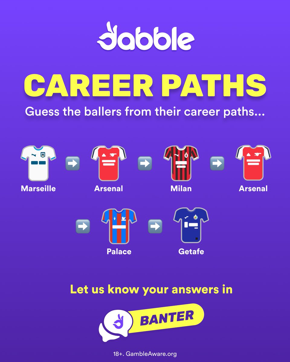 dabblecouk's tweet image. Which player is this? 🤔
Answer in the Banter Hub on Dabble 👌🏼
18+. GambleAware.org | #dabble