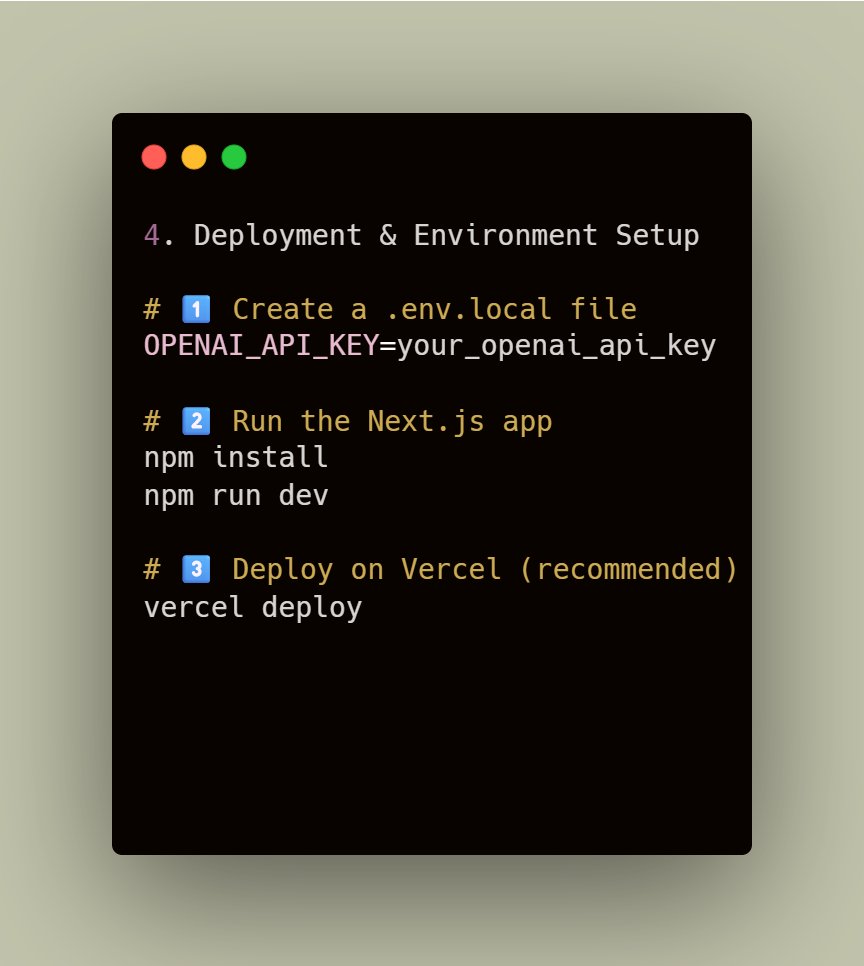 e_opore's tweet image. Building an AI-Powered Code Review Platform
→ Built with Next.js 15, TypeScript, TailwindCSS, and OpenAI API
→ Accepts code input → sends to API route → analyzes using GPT model → returns AI review
→ Frontend handles user input and displays clean feedback
→ Optional…