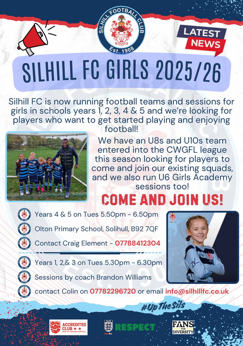 GIRLS SECTION SPACES

After the successful launch of our girls teams this season and the first official matches last week, we still have the opportunity for new players to come and join us in our:
- U6 Girls Academy
- U8 Girls Team
- U10 Girls Team

⚽⚽