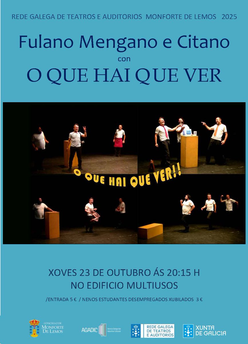 Xoves de teatro en <a href="/MonforteLemos/">Concello de Monforte</a>, poesía en <a href="/APobra/">Concello A Pobra do Brollón</a>, falamos coa concelleira Marián Martínez, e este venres <a href="/FranciscoNarla/">Francisco Narla</a> presenta nova novela en <a href="/LibreriaAgrasar/">Librería Agrasar</a> da que nos falou este xoves en +d1 e podes escoitalo de novo nesta ligazón    ondacero.es/emisoras/galic…