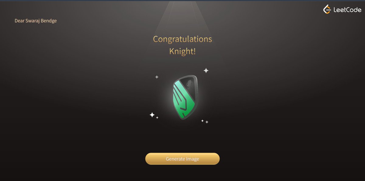 SwaDotDev's tweet image. Knight on LeetCode😭
It took me
- 650+ problems
- 30+ contests
Got introduced to contests a bit late, been consistently giving from last 4 months.
#LeetCode