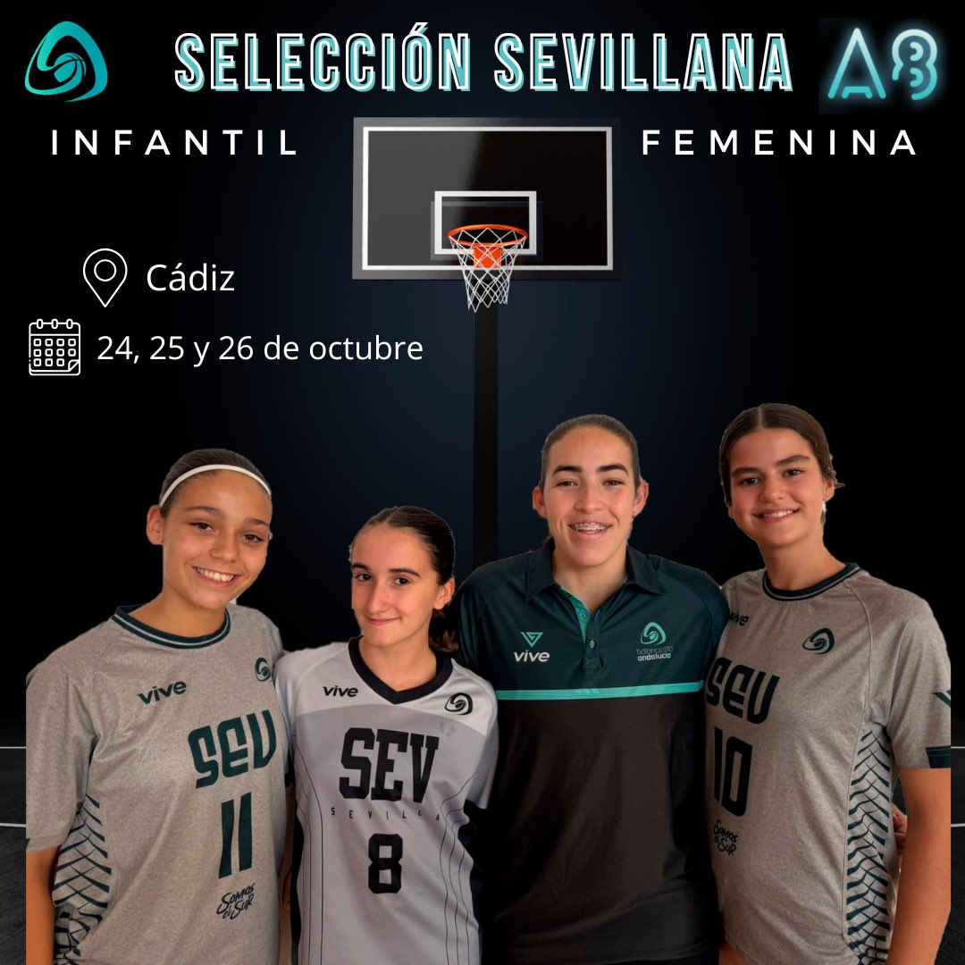 🤩 Irene Coronado, Blanca López, Carolina Ridruejo y Tania Gómez (entrenadora ayudante) serán nuestras representantes en el #A8InfantilFEM 2025

💪🏼 Estamos seguros de que lo darán todo!

🩵 Deseamos mucha suerte a toda la Selección de Sevilla 

#ADNReverso 🖤💛