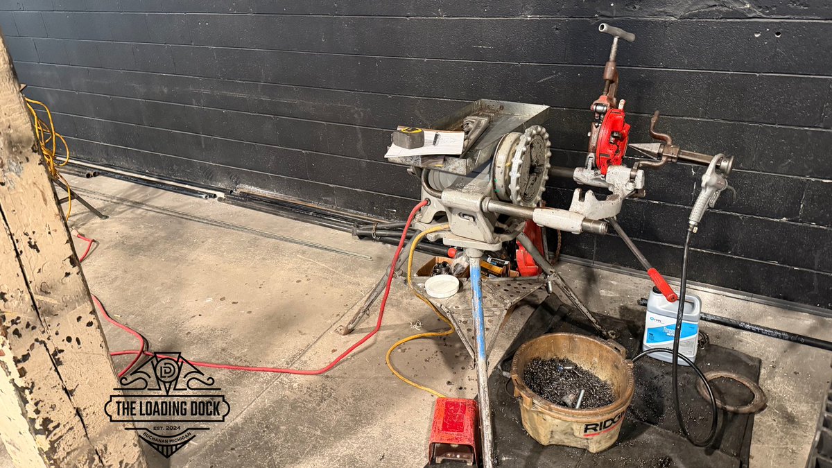 TLDVenue's tweet image. Fire suppression guys are in again today, working to get that system in place so that sand blasting can start! #theloadingdock #swmichevents #newvenue