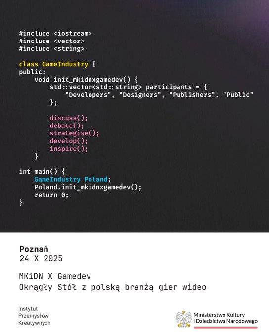 Grafika MKiDN X Gamedev Okrągły stół z polską branżą gier wideo