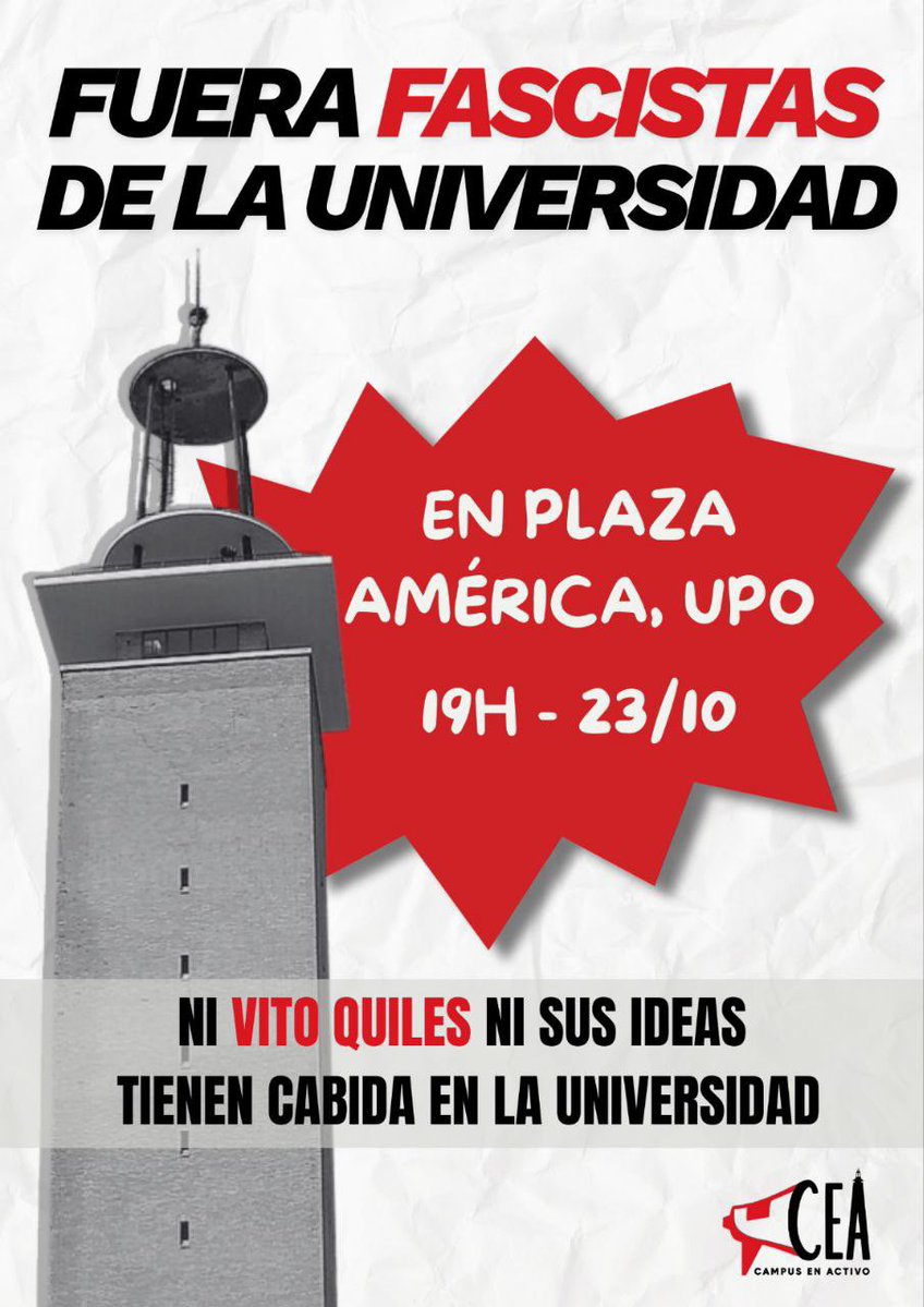 La asquerosa izquierda, que aún no ha dicho nada por el suicido de Sandra Peña, sale hoy a la calle para manifestarse contra mi charla en Sevilla. Sinvergüenzas. 

Nos tendrán enfrente, porque vamos a hablar en la UPO. ¡Nos vemos a las 19:30! 🇪🇸