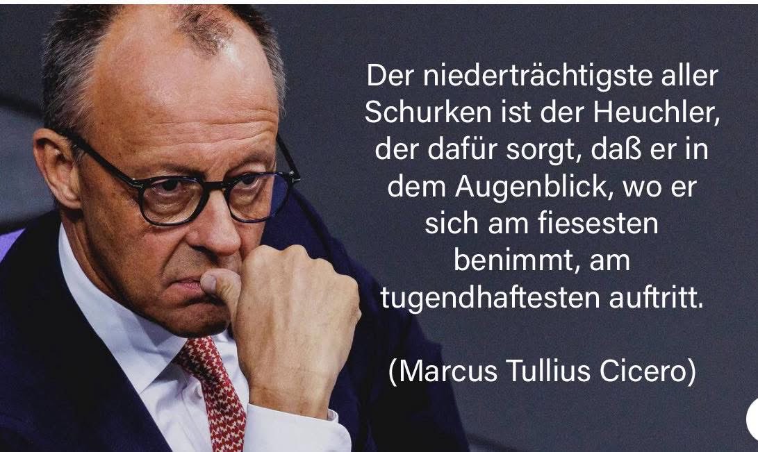 Er verkauft sich als „Macher“ mit Wirtschaftskompetenz, moralisch einwandfrei. Aber schaut man genauer hin, ist er, hinter der bröckelnden Fassade, menschenverachtend, frauenfeindlich, spaltend, gefährlich und kompetenzfrei.

Verachtenswert.

#MerzKannNichtKanzler 
#Stadtbild