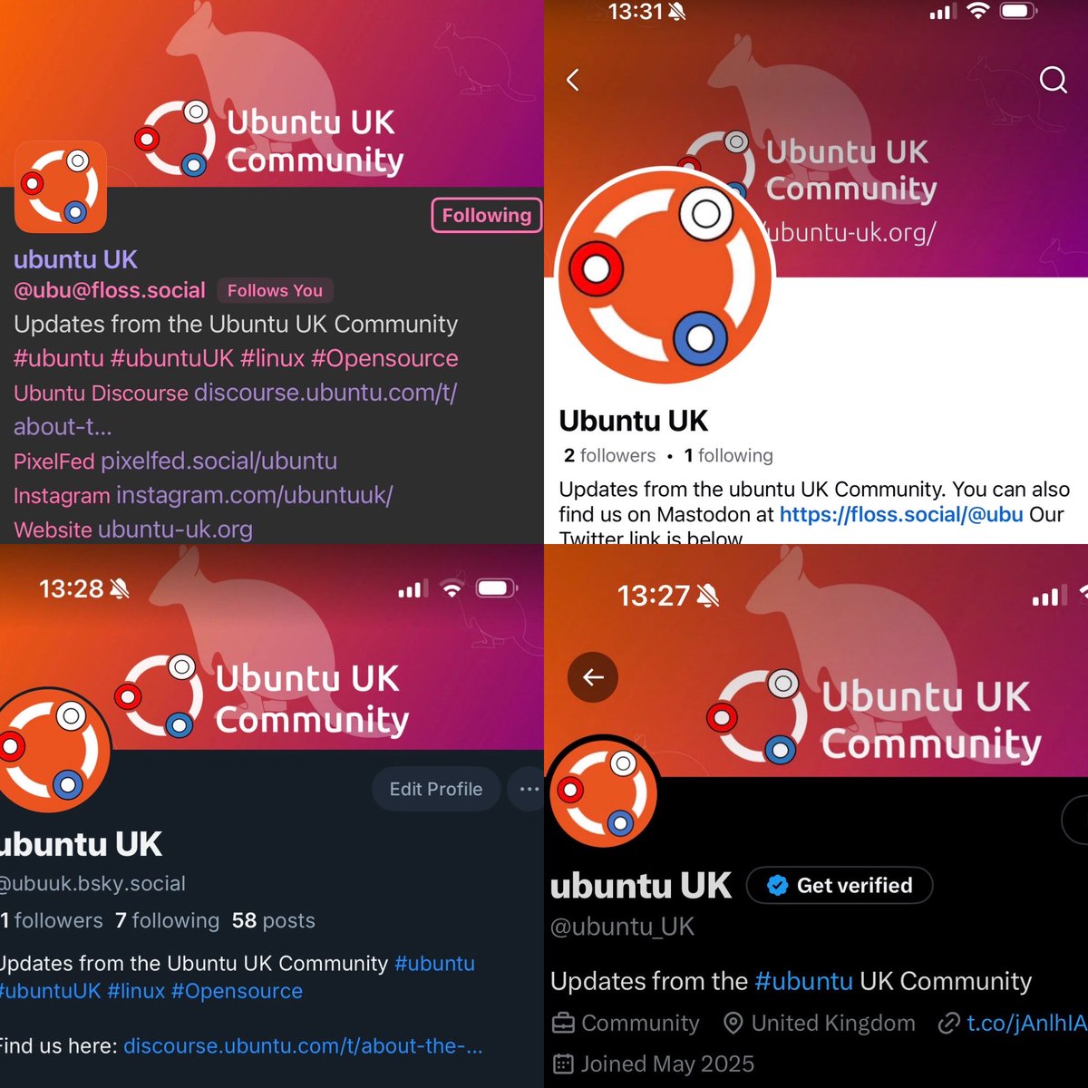 ernmander's tweet image. #Mastodon Facebook, Twitter and BlueSky profiles for #ubuntuUK all updated with new header. #ubuntu #linux
