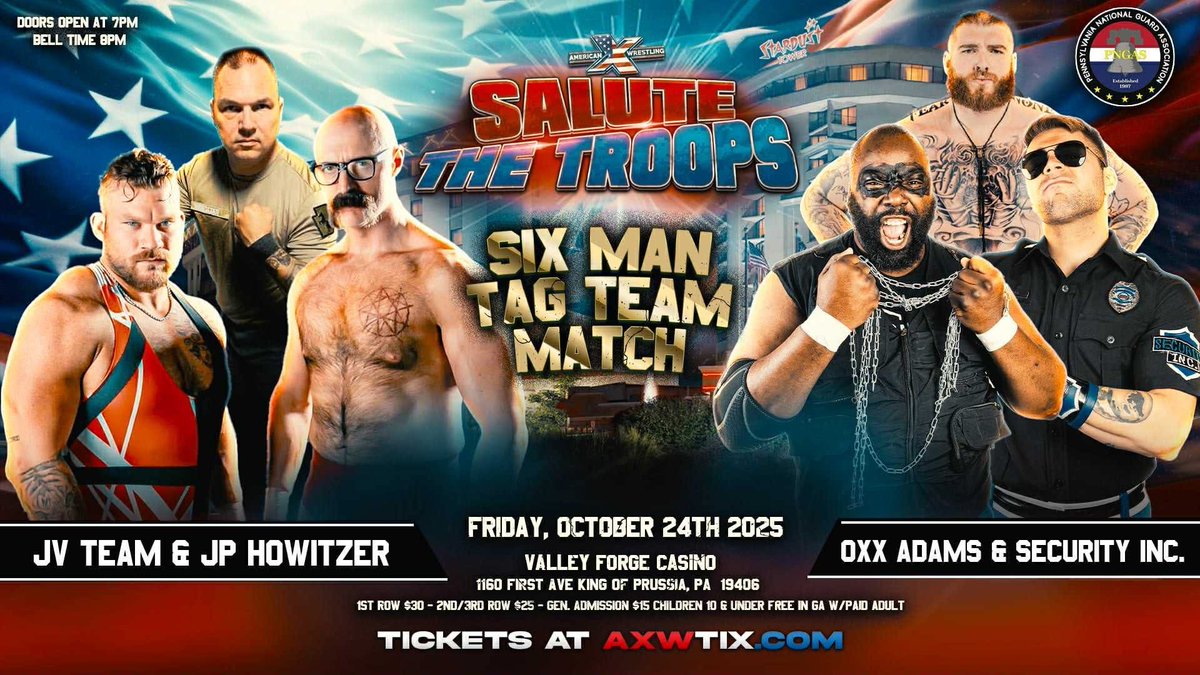 SecurityIncPro's tweet image. 🚨 TOMORROW NIGHT 🚨

Our @Official_AXW Tag Team Titles have been stolen away from us. 

These are desperate times…

And they call for desperate measures.

@oxxadams will be UNLEASHED!

#SaluteTheTroops 🎟️: AXWTIX.COM