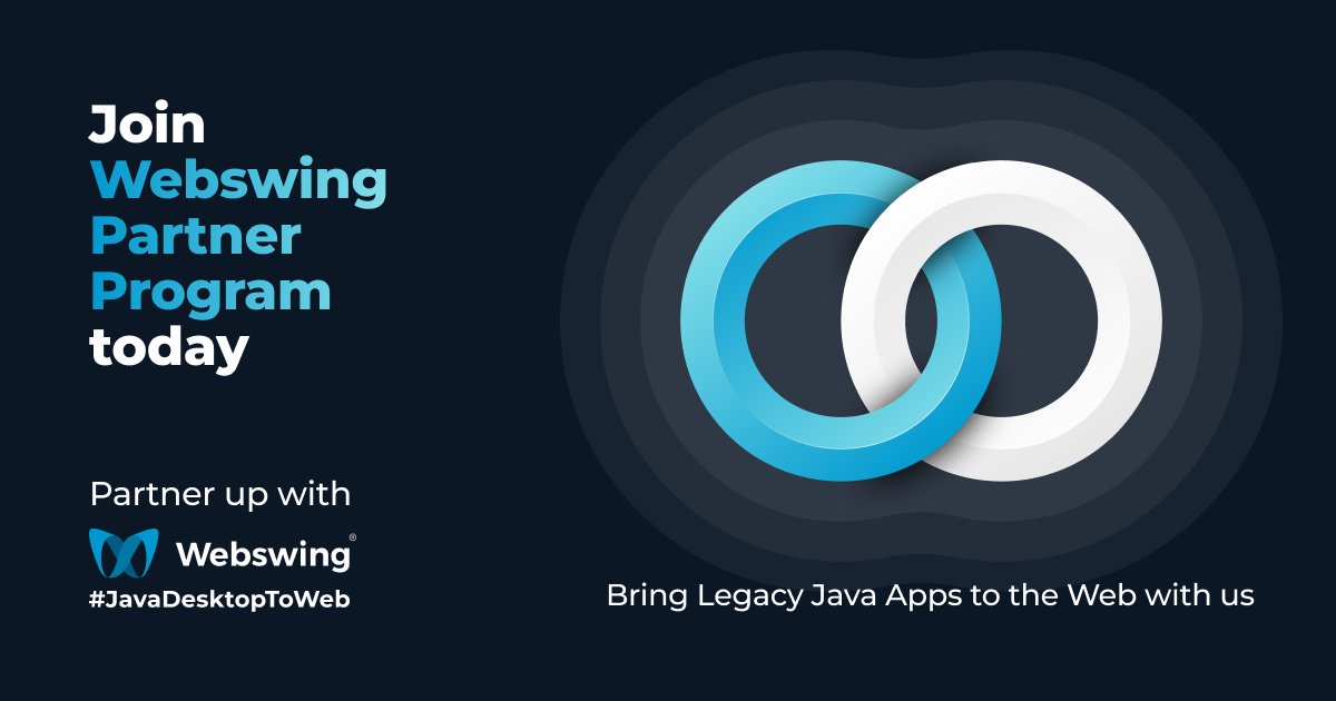 Webswing_org's tweet image. Empower your clients with modern web access to their legacy apps. Partner with Webswing to seamlessly deliver innovative solutions without the complexity. 

Let&apos;s elevate technology together! 

Find our more at webswing.org/en/become-a-we…

#java #oracleforms #swing #javafx #eclipse