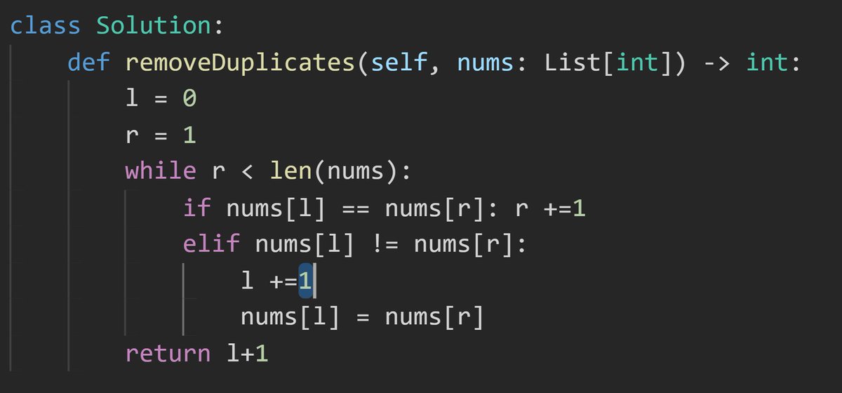 tushar_elric's tweet image. LeetCode 26: Remove Duplicates from Sorted Array
It’s an easy question but a great first step in understanding how 2-pointer logic works in-place.