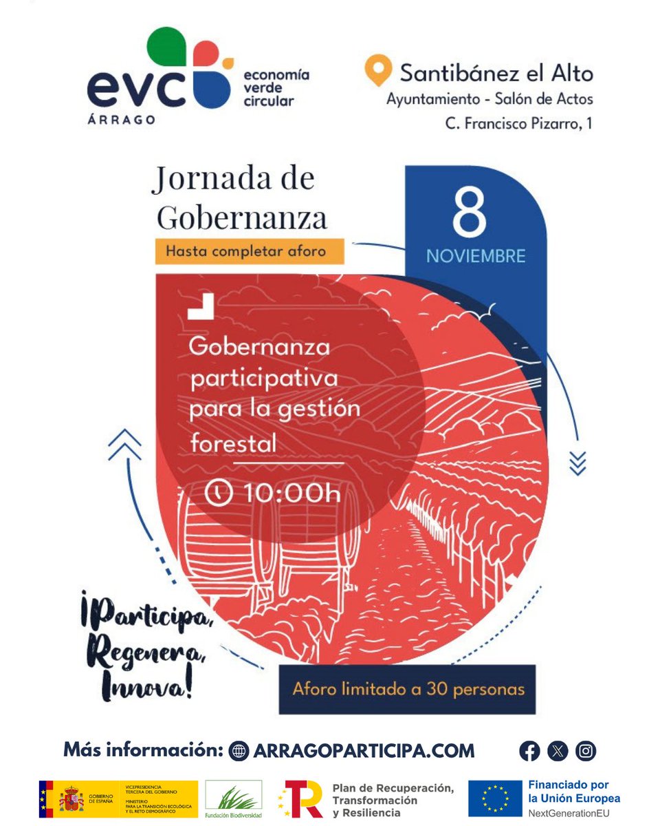 EVCArrago's tweet photo. Desde EVCArrago se organiza una jornada de gobernanza participativa para avanzar, junto a actores de referencia, en un modelo compartido de gestión de los montes del Valle del Árrago.

📝 Fecha límite de inscripción: 07/11/25 
Más info en 🌐 https://t.co/M1qu17qaYa https://t.co/qBJ6DEx3MJ