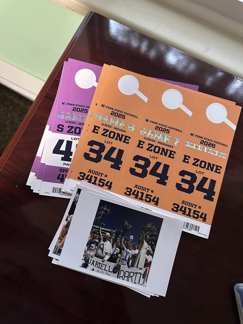 Lot 34 (General): Indiana pair: $125 each 
Nebraska $125 each 
Buy both sets = get both B/W free

Lot 44 (Preferred) $150 per for IN &amp; NE. Get free B/W

Lot 42 (Front-Row Reserved on Pavement): 3 side-by-side behind the RF foul pole. Private/exclusive. Huge tailgate area