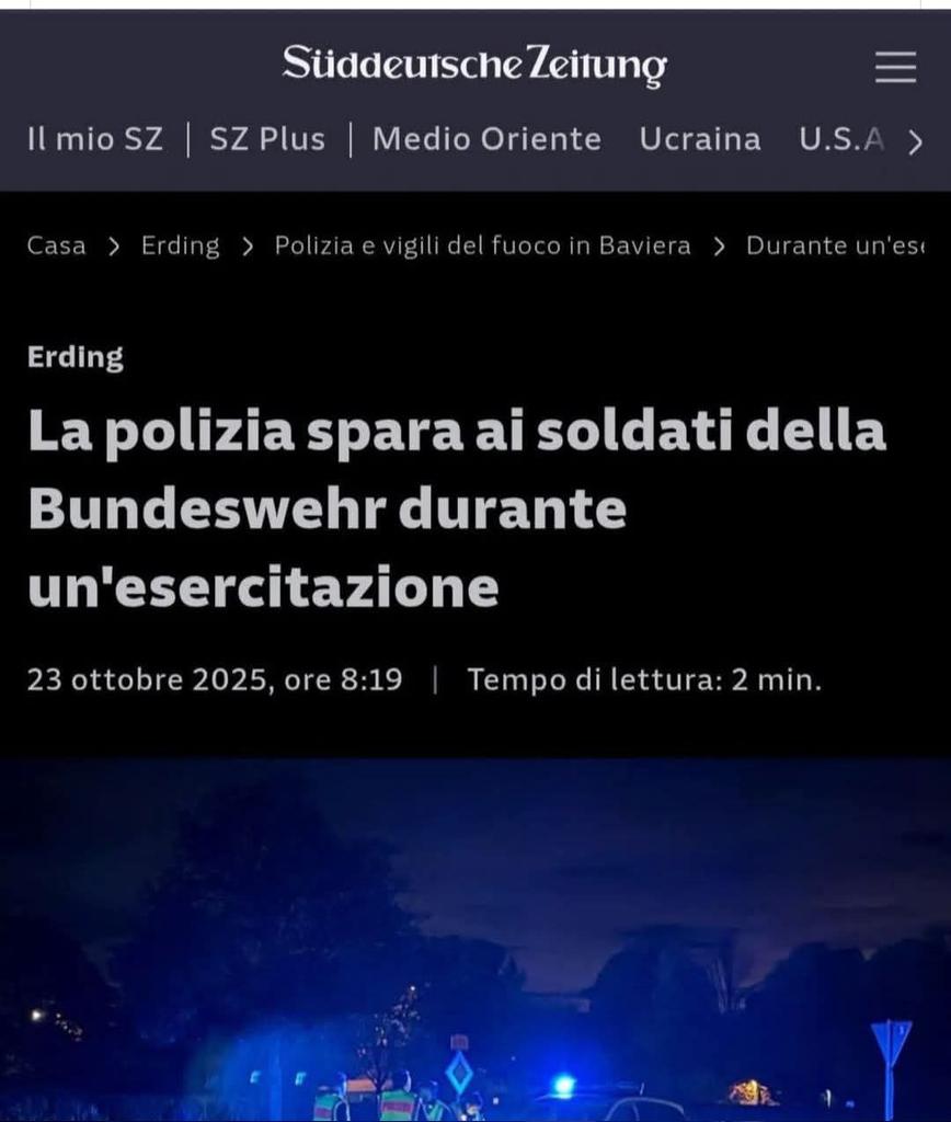 🇩🇪Da locomotiva d'Europa a capolinea dell'Occidente

Accade che l'esercito tedesco si perde durante un' esercitazione e si ritrova in una cittadina della Baviera.

I cittadini terrorizzati dai continui allarmi e esercitazioni a cui sono sottoposti in vista della sperata guerra,👇