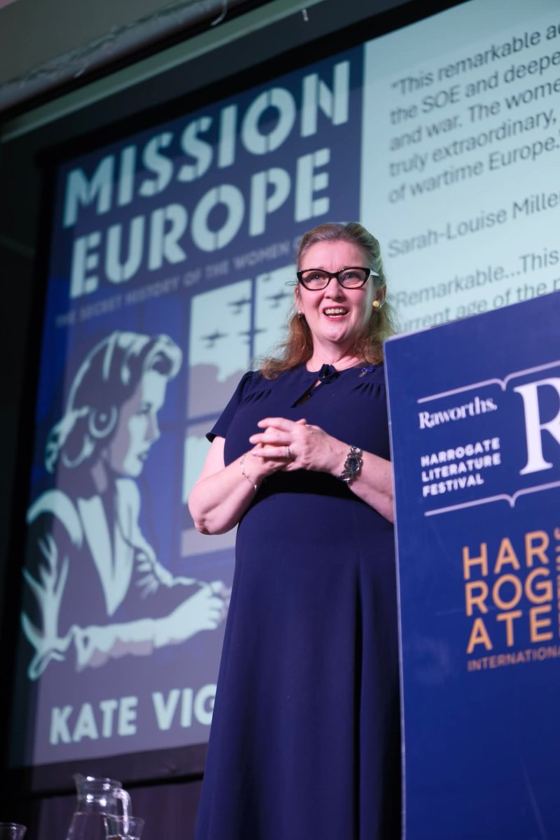 Love this photo of me - clearly in my element - speaking about extraordinary women of #SOE at Raworths #Harrogate Literary Festival. <a href="/YaleBooks/">Yale University Press London 📖</a> #author #speaker #lovemyjob