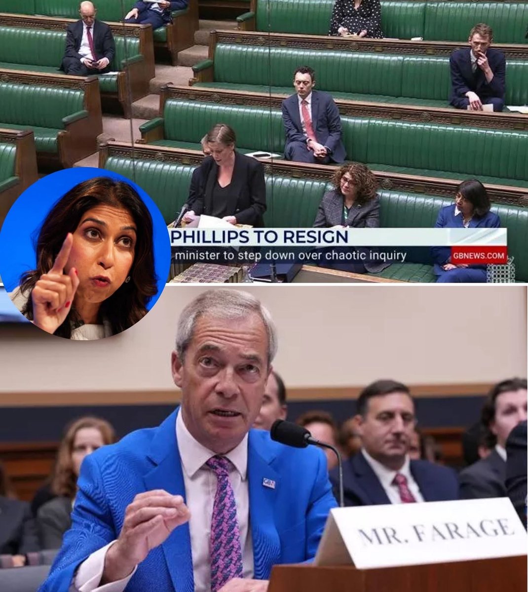“He speaks for Britons!” 

Suella Braverman throws her full support behind Nigel Farage, calling for him to be “given a bigger platform” amid fiery PMQs protest 

Westminster erupts as she praises Farage for “saying what millions are thinking” — sparking outrage among Labour and