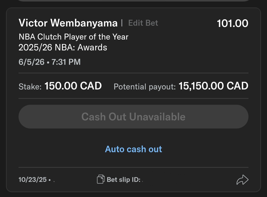 Uncut Gambit Gems (@uncutgambitgems) on Twitter photo For NBA clutch player of the year, Victor Wembanyama (+10000) has to be considered a possible short list candidate after the display we witnessed last night. Yes, he did his damage without De'Aaron Fox who won this award a few years ago and universally is known as a great closer For NBA clutch player of the year, Victor Wembanyama (+10000) has to be considered a possible short list candidate after the display we witnessed last night. Yes, he did his damage without De'Aaron Fox who won this award a few years ago and universally is known as a great closer