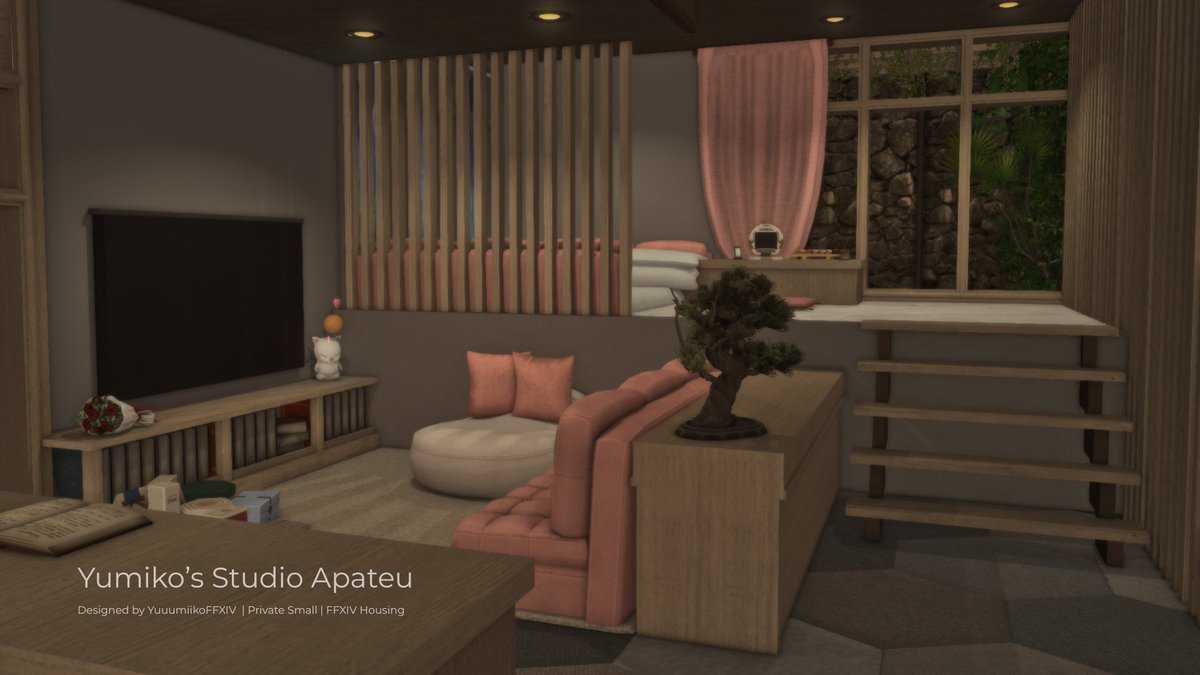 YuuumiikoFFXIV's tweet photo. Designed my new E-Pop Idol Studio Apartment! It's just below my dance/photo studio!
#GPOSERS | #GPOSER | #FFXIVScreenshots | #ffxivsnaps | #EorzeaPhotos | #HousingEden | #ffxivdesigner | #ffxivinteriors |#housingbunny | #FFXIVhousing | #smallhouse #studio #apartment #FFXIVRP https://t.co/B3M9YeyZml