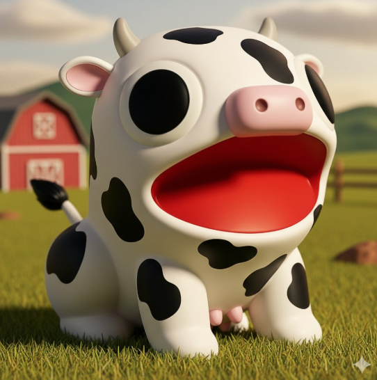 CowVibesOnly's tweet photo. This cute little guy is called a Gropper. 

My moo cow Gropper 

Apparently its the latest internet sensation and you can make these using Gemini https://t.co/ZEJUCeSFkq
