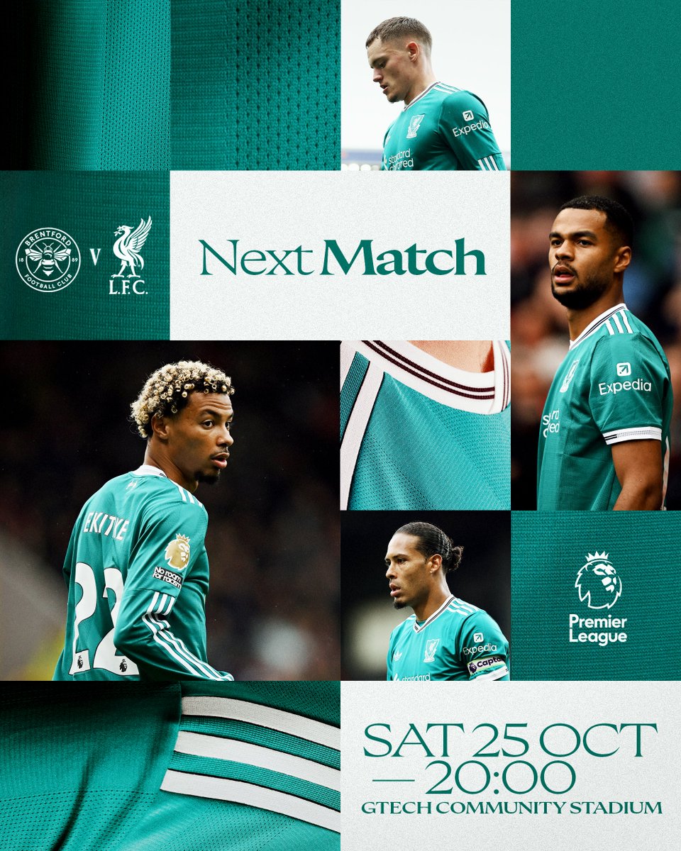 Up next: A trip to Brentford on Saturday night 🟢✨ #BRELIV
