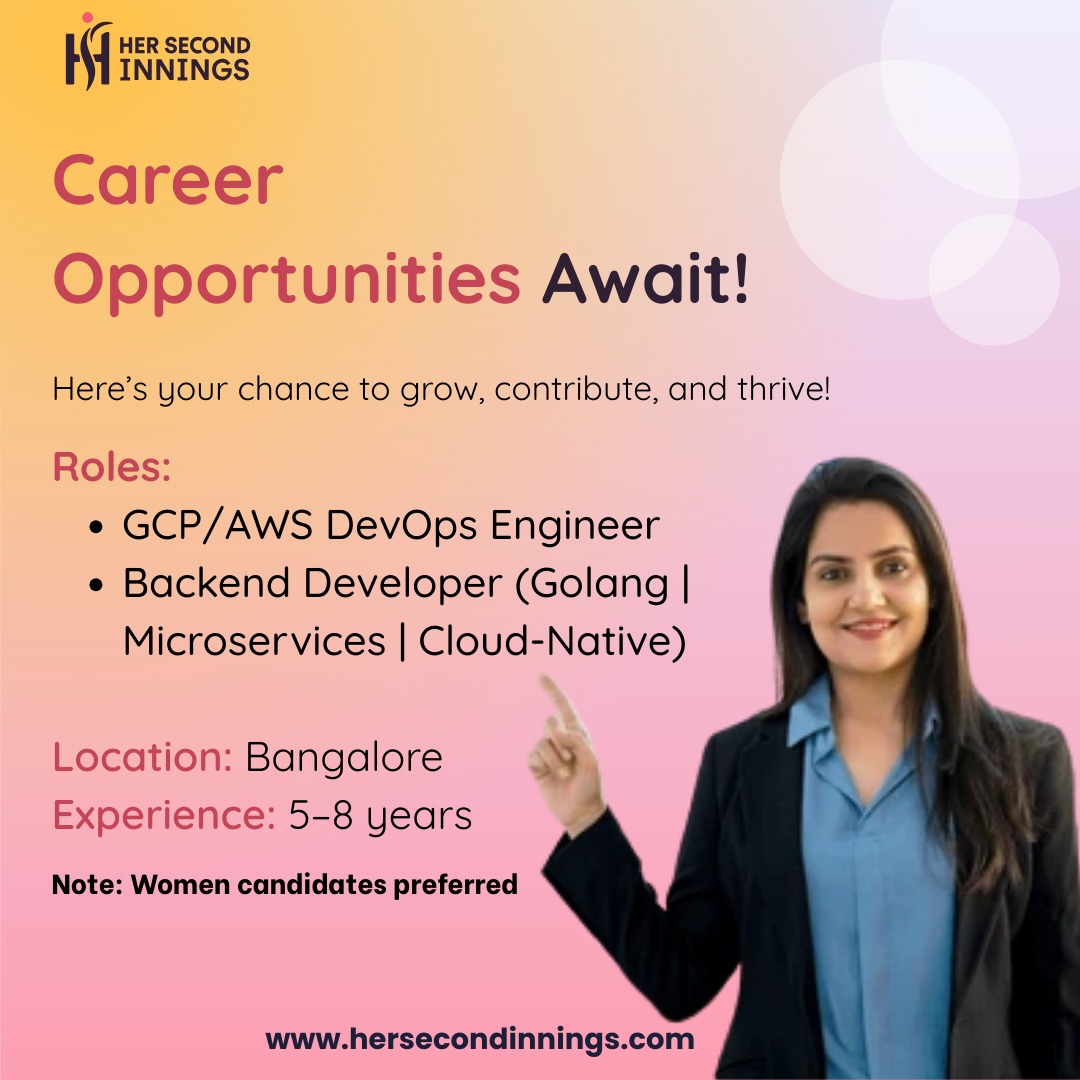 her2nd_innings's tweet image. 🚀 We’re Hiring – Career Opportunities Await!
🔹 GCP/AWS DevOps Engineer
Register now:hersecondinnings.com/careers/?job_i…
🔹 Backend Developer (Golang | Microservices | Cloud-Native)
Register now:hersecondinnings.com/careers/?job_i…
#Hiring #DevOps #BackendDeveloper #CareerGrowth