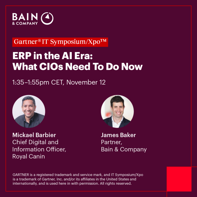 Gartner® IT Symposium/Xpo™ - ERP in the AI Era: What CIOs Need to Do Now bit.ly/49nUSjo