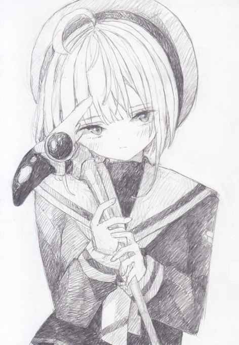 シャーペンで描きました カードキャプターさくらから木之本桜です。さくらちゃん! #カードキャプターさくら